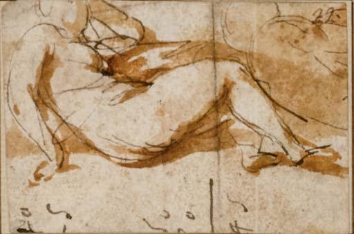 Giovanni Baglione - Une femme nue allongée, tournée vers la droite