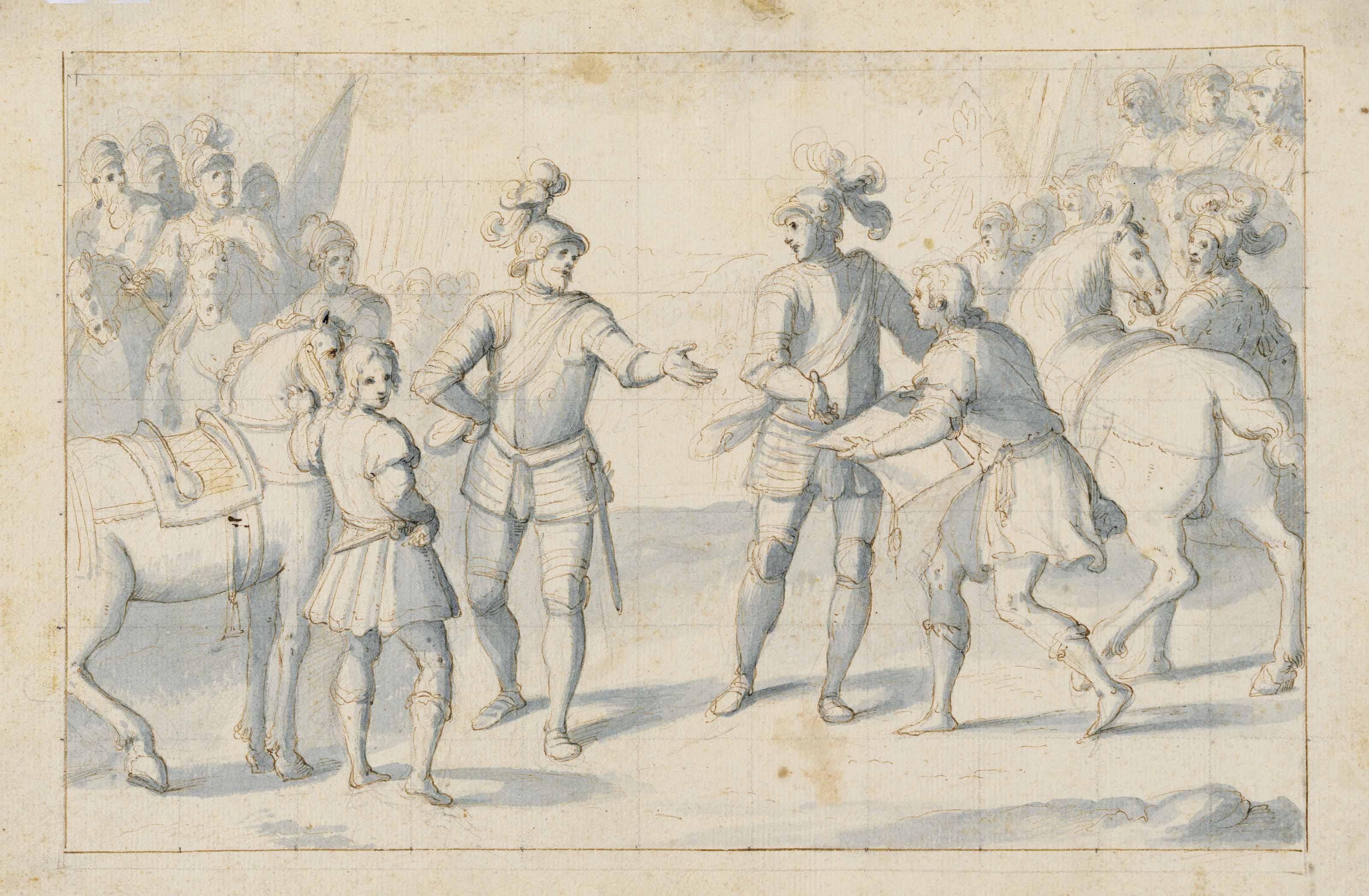 Giovanni Balducci, Called Il Cosci - Don Juan of Austria (?) and a general planning for a battle