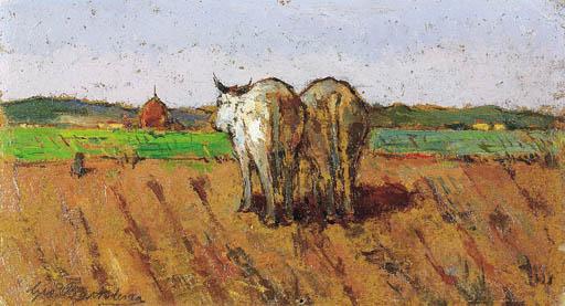 Giovanni Bartolena - Buoi nei campi