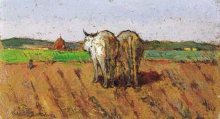 Giovanni Bartolena - Buoi nei campi