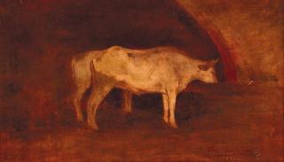 Giovanni Bartolena - Cattle feeding at a trough