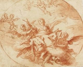 Giovanni Battista Beinaschi - L\'Assomption; et Deux anges portant la croix