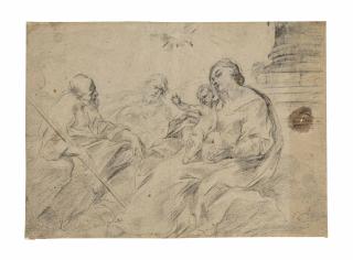 Giovanni Battista Beinaschi - The Madonna and Child adored by two saints