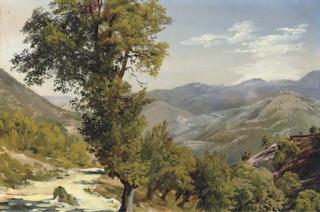 Giovanni-Battista Camuccini - A Mountain View with a Path