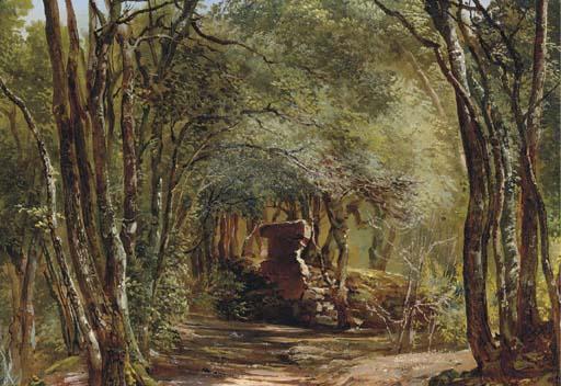 Giovanni-Battista Camuccini - Ruins in the Forest