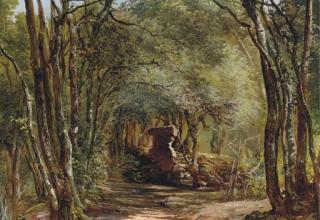 Giovanni-Battista Camuccini - Ruins in the Forest