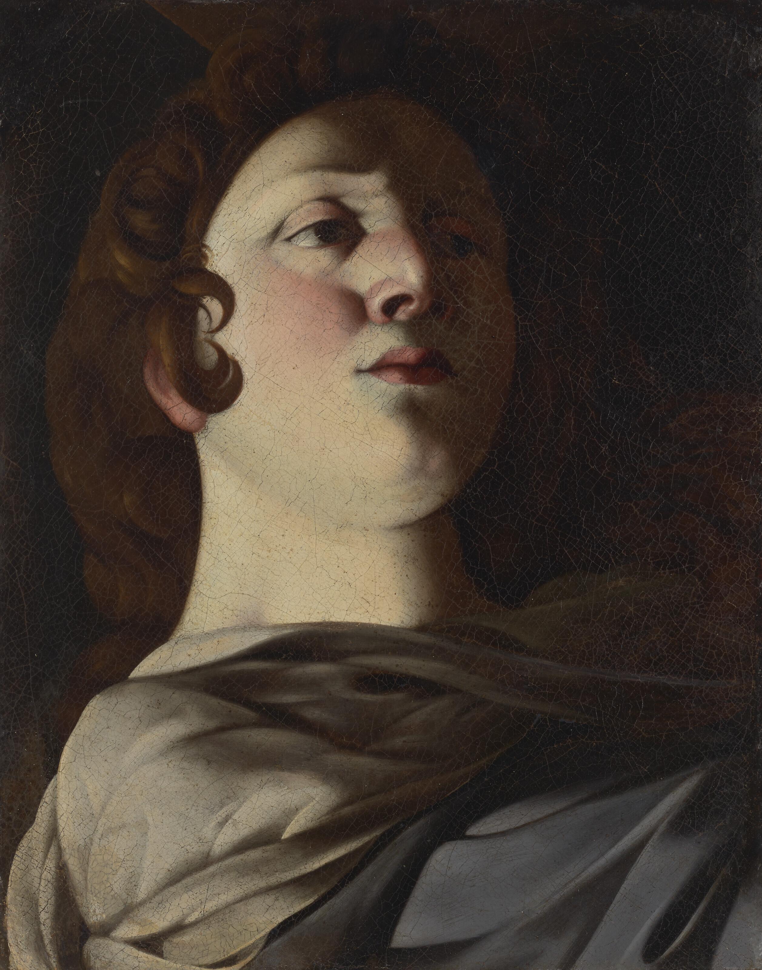 Giovanni Battista Caracciolo - The head of the Magdalene at the foot of the Cross, a fragment