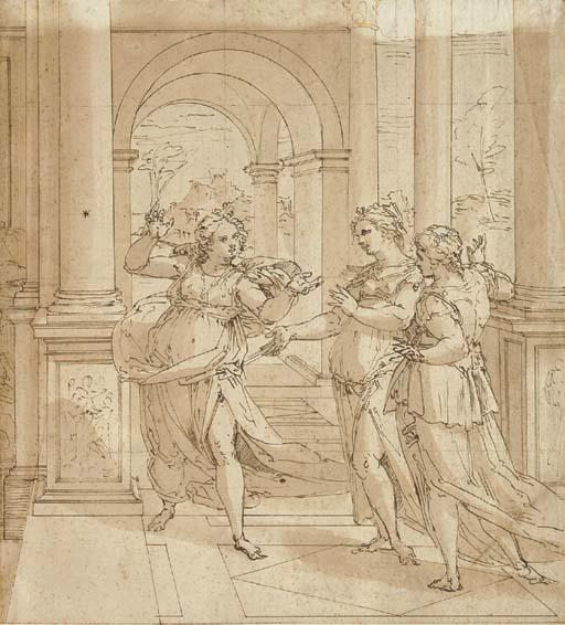 Giovanni Battista Castello - Psyche telling her sisters of her lover