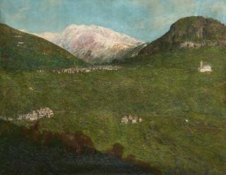 Giovanni Battista Ciolina - Valle montana con greggi