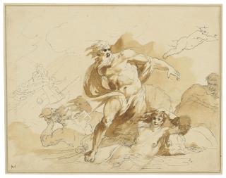 Giovanni Battista Cipriani, R.A. - Poseidon rising from the waves with nereids