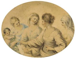 Giovanni Battista Cipriani - Four female figures with a small child