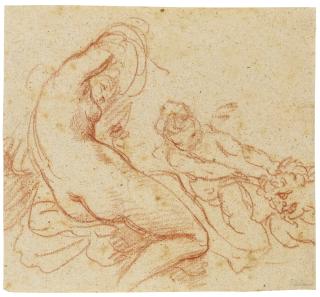 Giovanni Battista Cipriani - Recto: A Nymph And A Cupid Dragging A Satyr; Verso: A Satyr