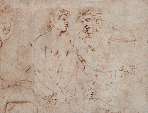 Giovanni Battista Franco - Un couple nu avec un enfant