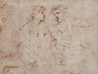 Giovanni Battista Franco - Un couple nu avec un enfant