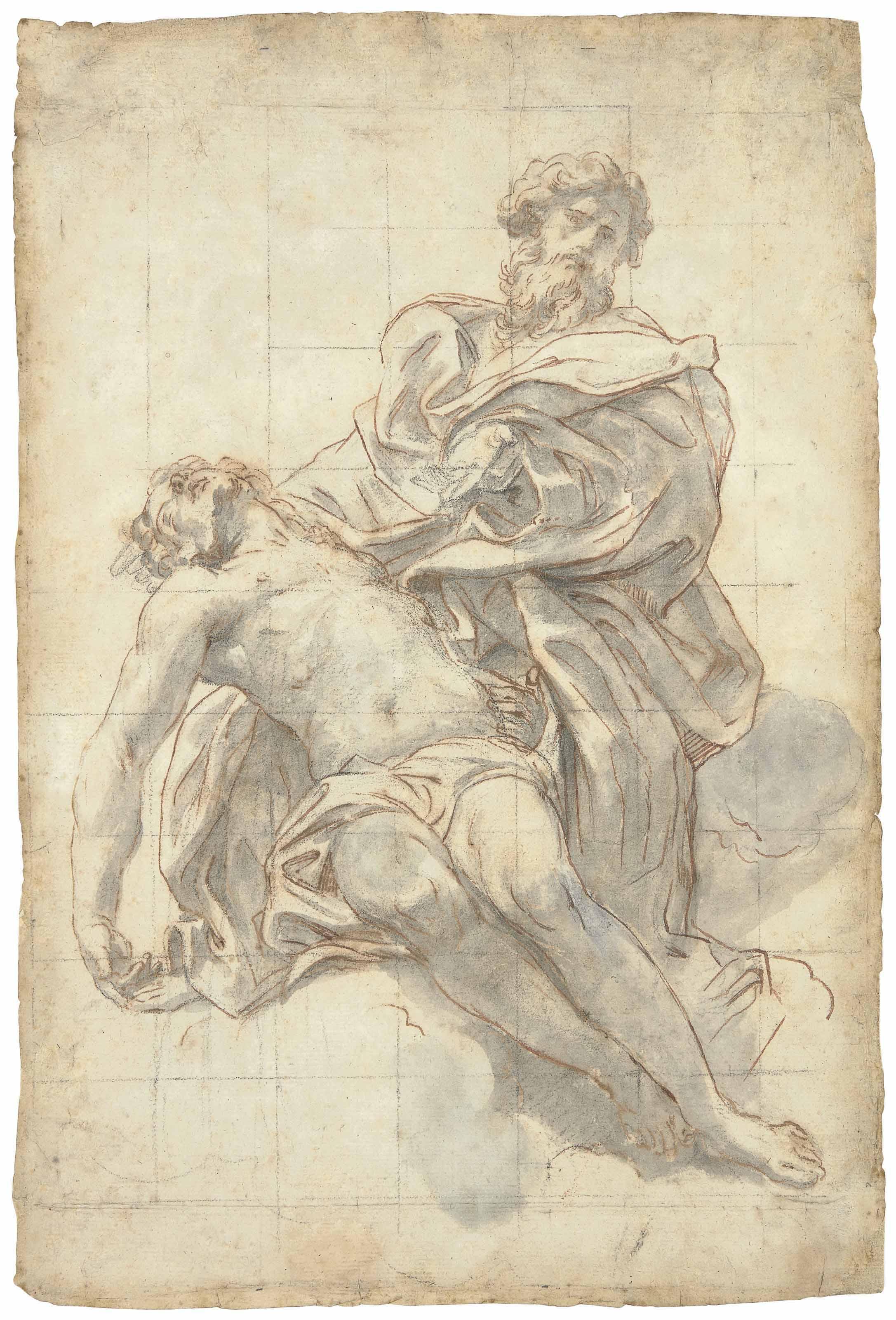 Giovanni Battista Gaulli, Called Il Baciccio - God the Father and the dead Christ