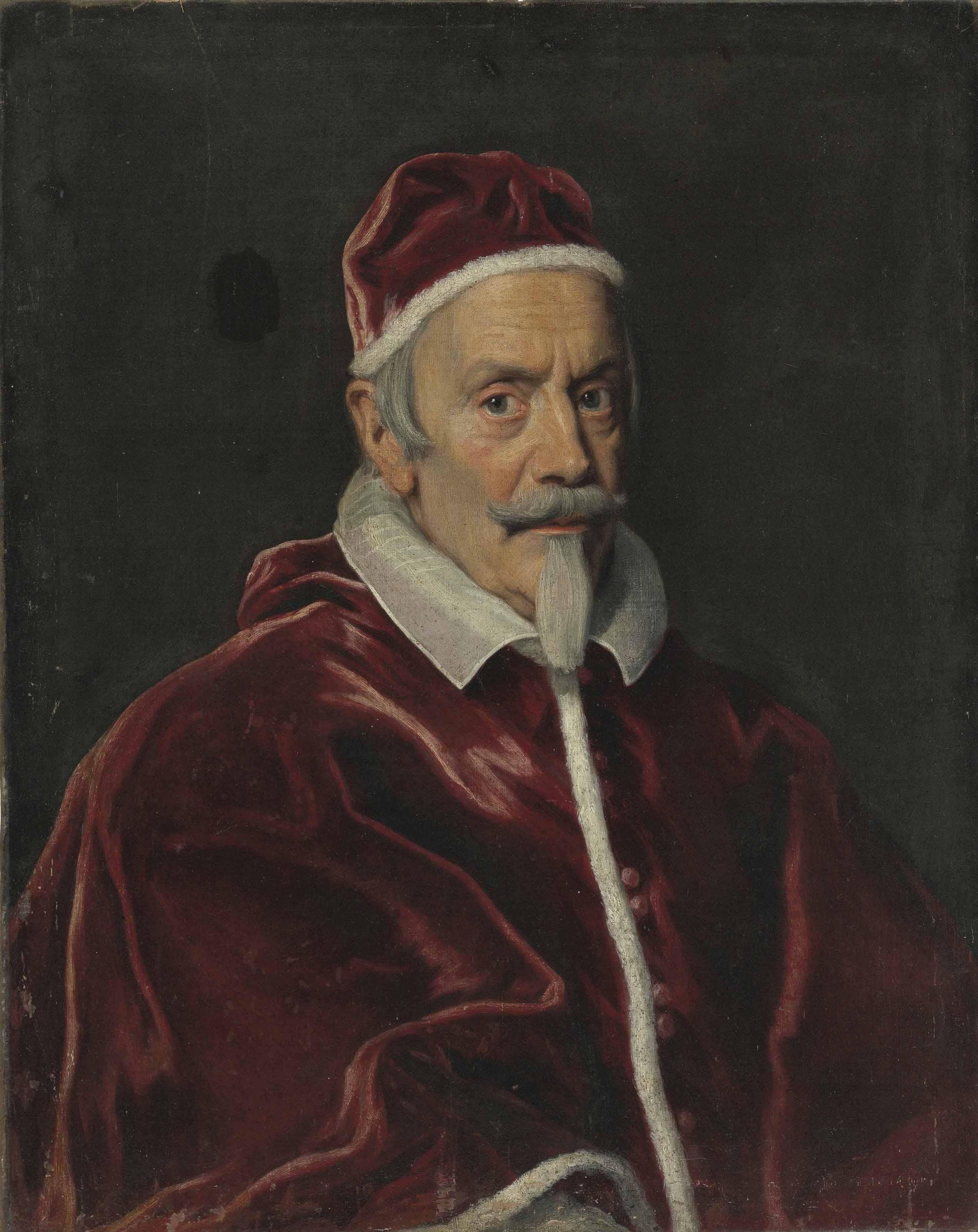 Giovanni Battista Gaulli, Il Baciccio - Portrait of Pope Clement X (1590-1676), bust-length, in papal robes