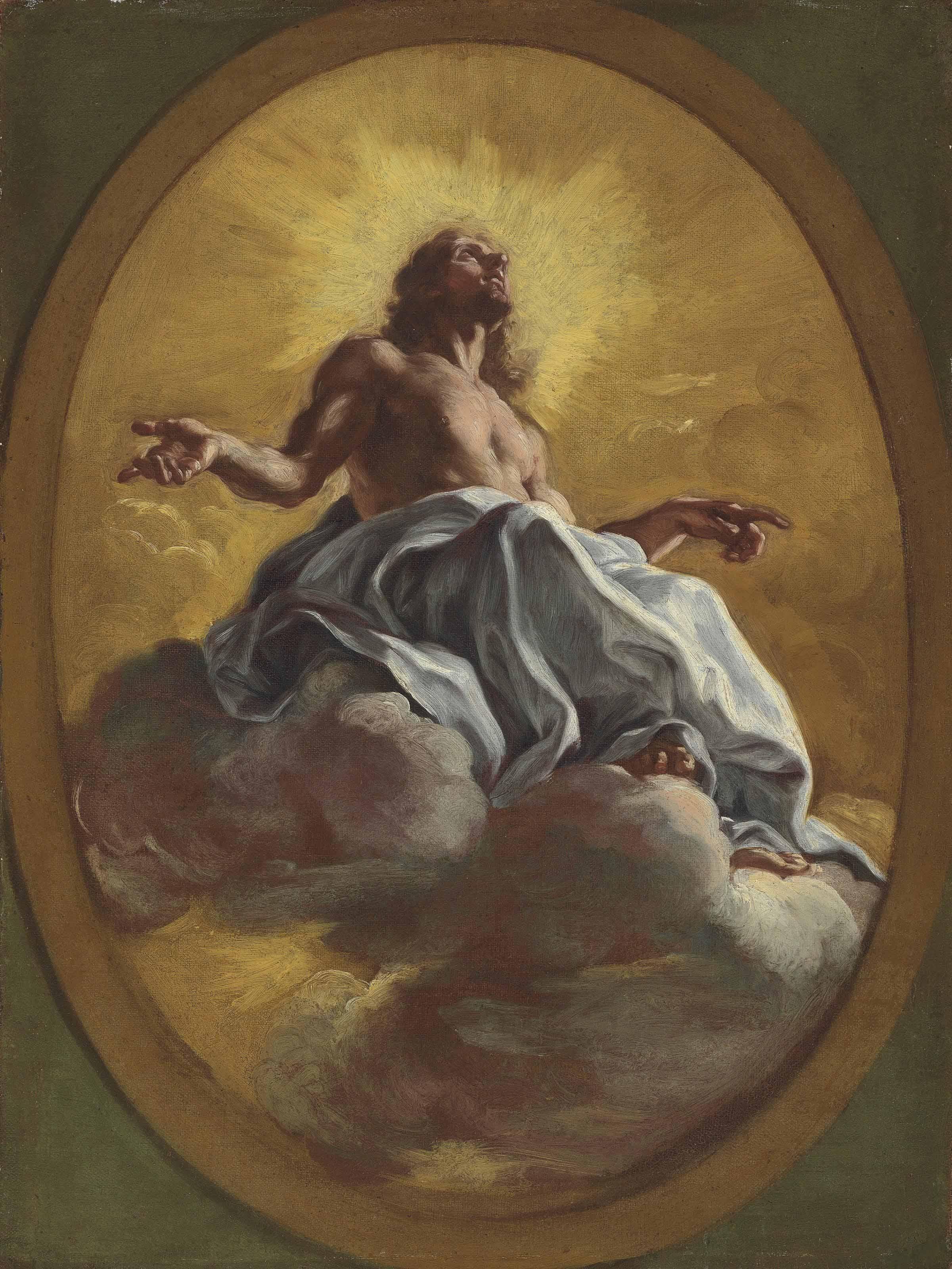 Giovanni Battista Gaulli - Christ In Glory, In A Painted Oval
