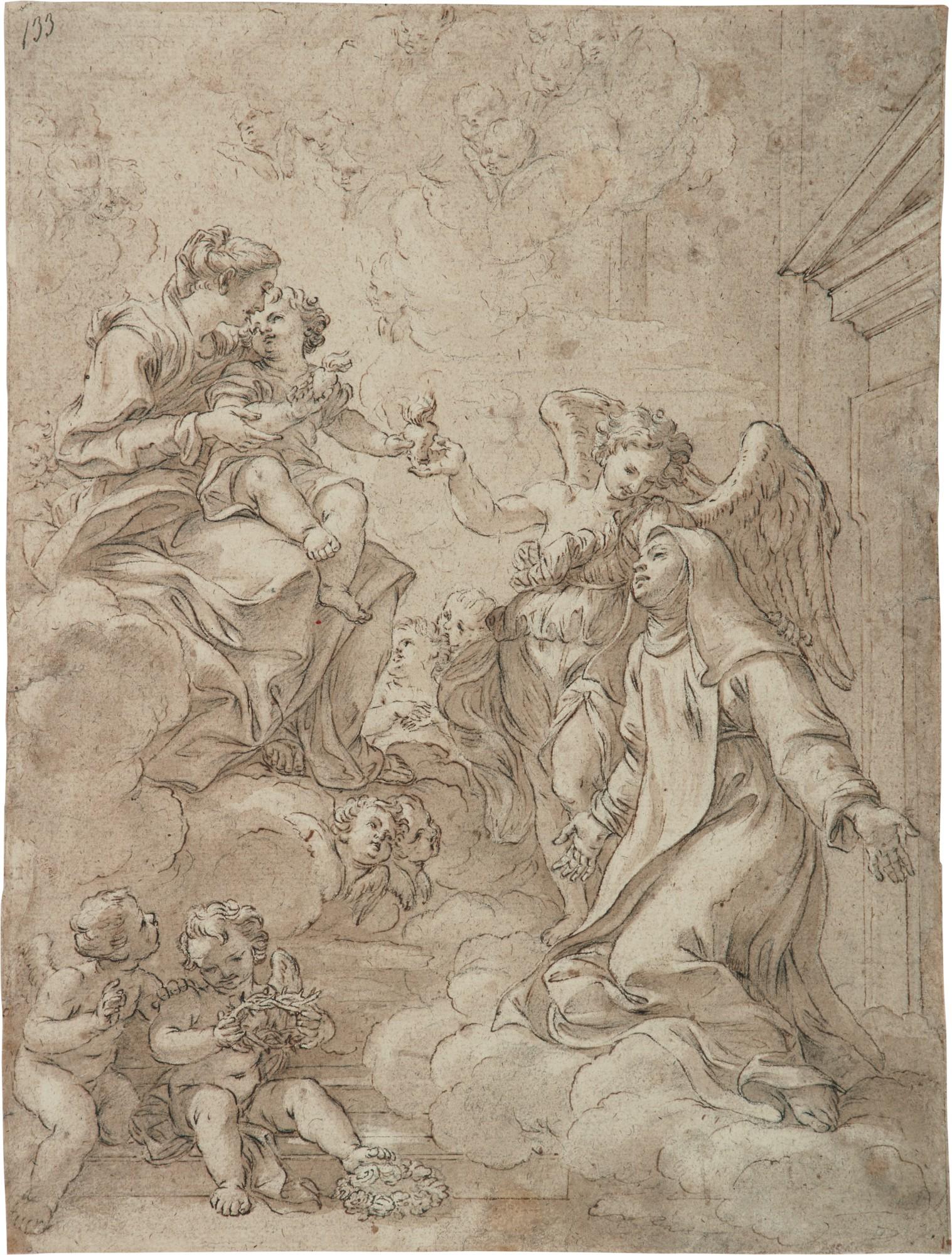 Giovanni Battista Gaulli - The Madonna and Child with St. Catherine of Siena