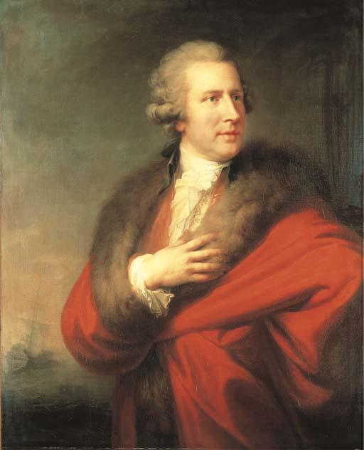 Giovanni Battista Lampi - Portrait à mi-corps de l\'ambassadeur Charles Whitworth en habit rouge