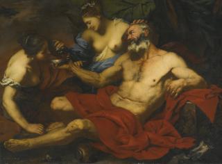 Giovanni Battista Langetti - Lot And His Daughters