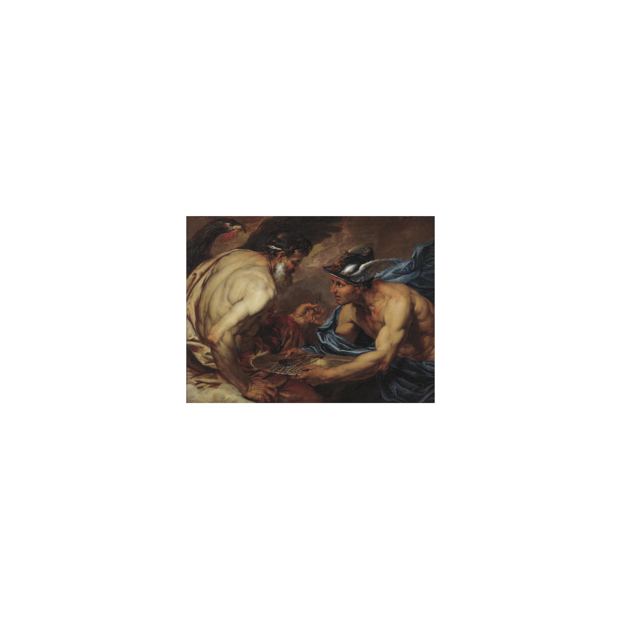 Giovanni Battista Langetti - Mercury Presenting Thunderbolts To Jupiter