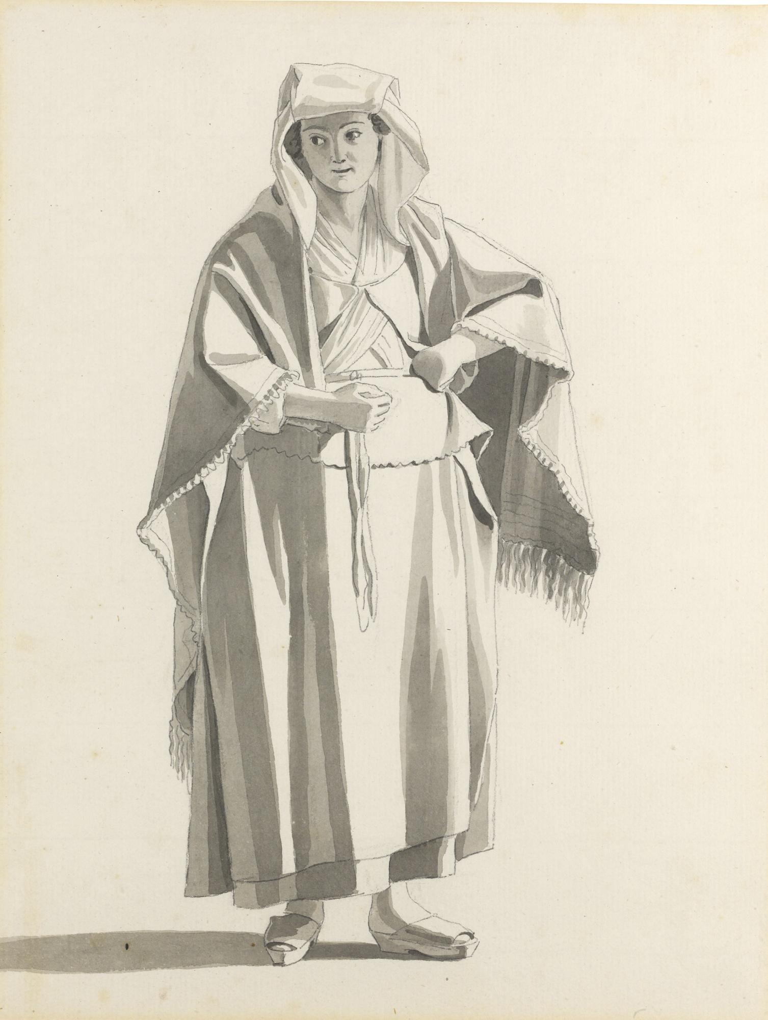 Giovanni Battista Lusieri - A Group Of Studies Of Neapolitan Figures, Including: A Neapolitan Girl With A Basket; A Girl With A Basket, Her Hands Under Her Apron; A Girl With A Bundle; A Girl With A Fringed Cloak