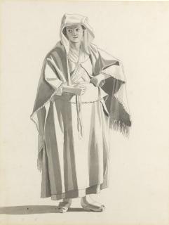 Giovanni Battista Lusieri - A Group Of Studies Of Neapolitan Figures, Including: A Neapolitan Girl With A Basket; A Girl With A Basket, Her Hands Under Her Apron; A Girl With A Bundle; A Girl With A Fringed Cloak