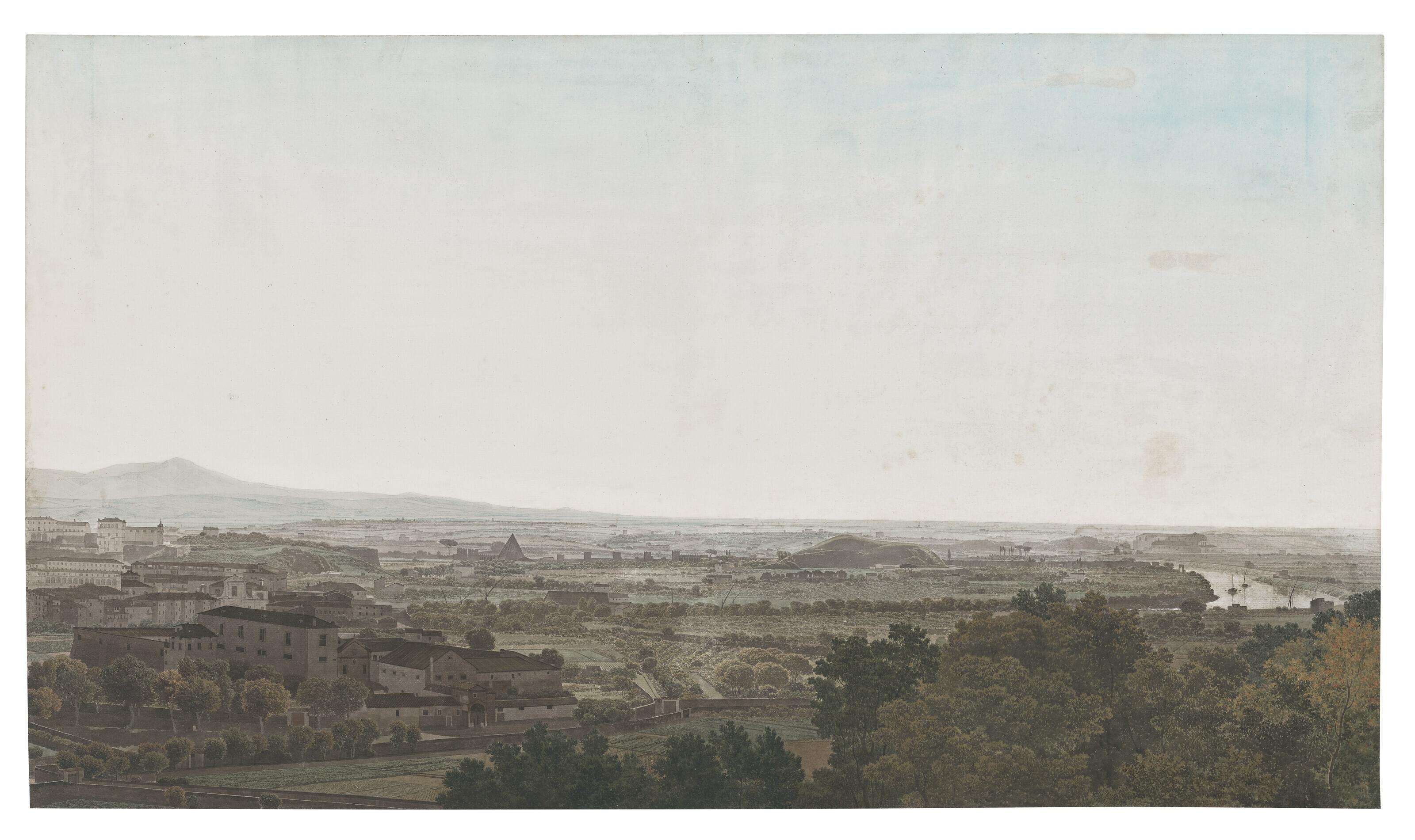 Giovanni Battista Lusieri - A panoramic view of Rome from the Aventine Hill towards the South