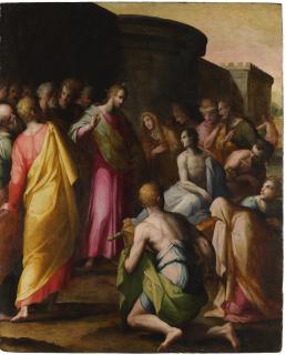 Giovanni Battista Naldini - Christ Raises A Widow’S Son To Life At Naim