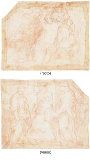 Giovanni Battista Naldini - La Deposition (Recto); la Visitation (Verso)