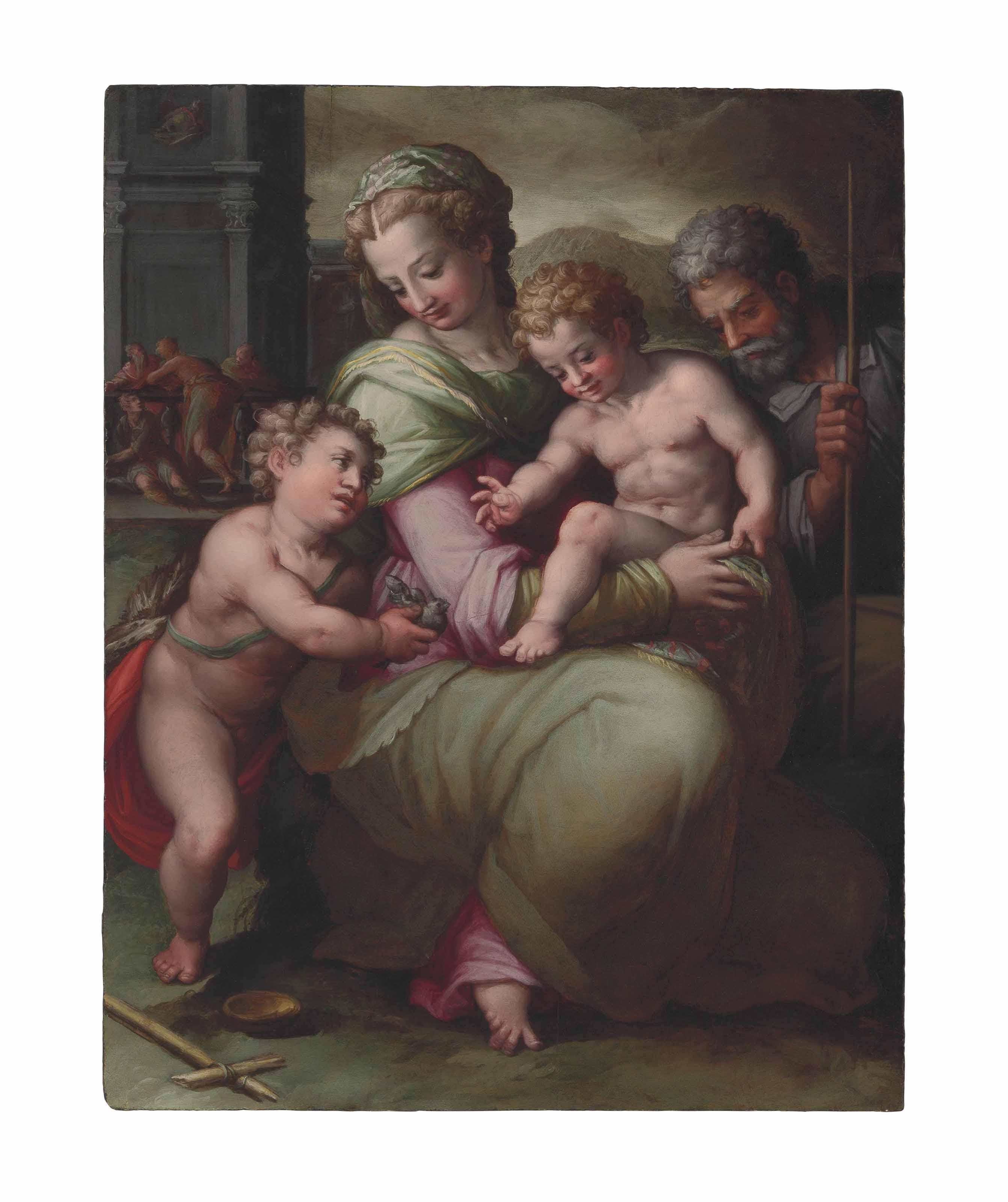 Giovanni Battista Naldini - The Holy Family With The Young Saint John The Baptist