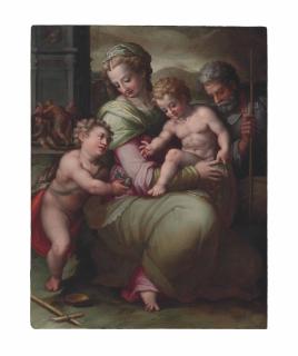 Giovanni Battista Naldini - The Holy Family With The Young Saint John The Baptist