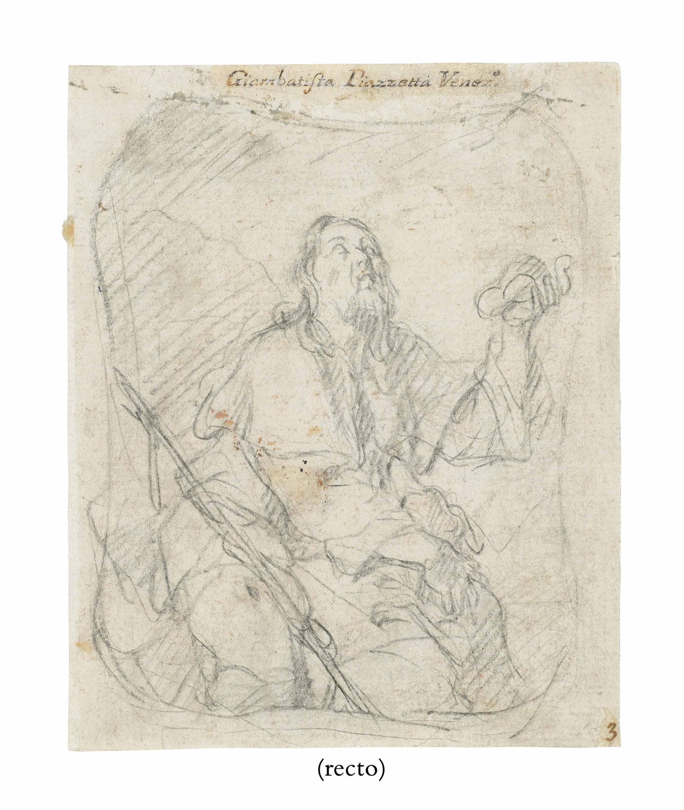 Giovanni Battista Piazzetta - Saint Roch ( recto  and  verso )