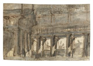 Giovanni Battista Piranesi - A Temple And A Colonnade