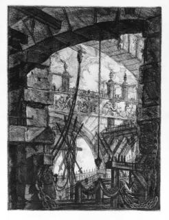 Giovanni Battista Piranesi - Carcere, with a View Through and Arch Toward a Bridge with a Sculptured Freize, from Carceri (R. 31)