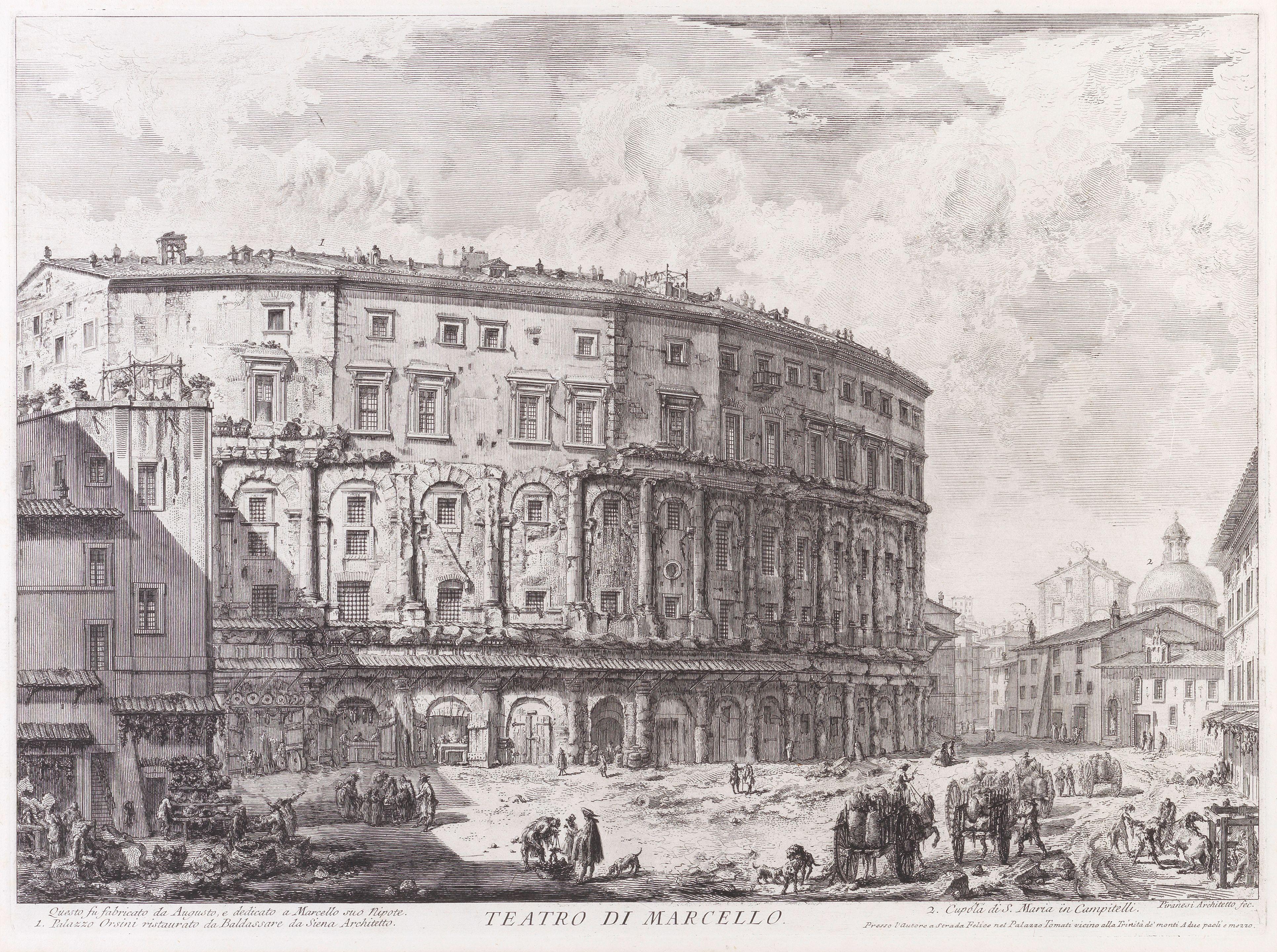 Giovanni Battista Piranesi - Fontana di Trevi; Teatro di Marcello, from Vedute di Roma