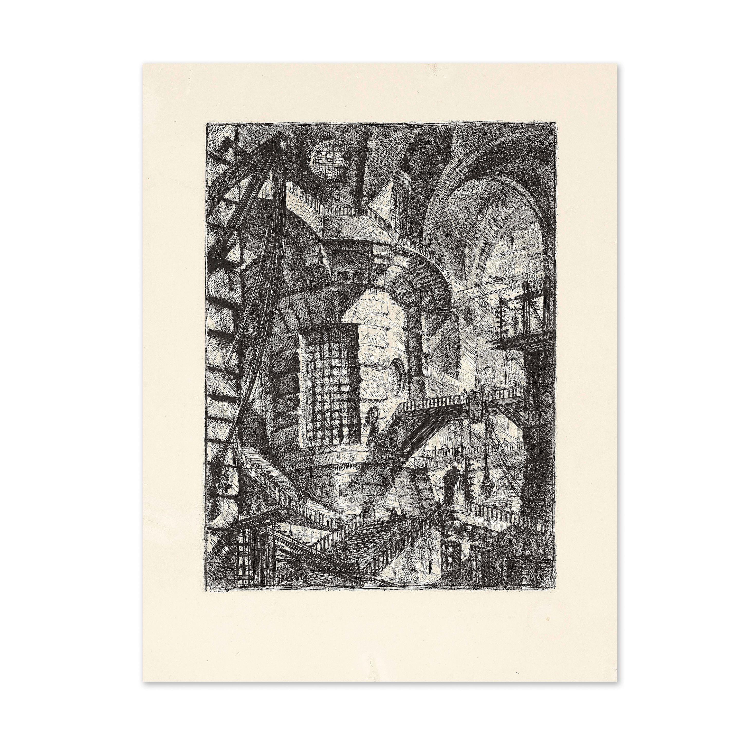 Giovanni Battista Piranesi - La Tour Ronde (planche 3 des Carceri d\'Invenzione), 1749