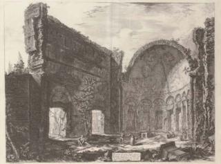 Giovanni Battista Piranesi - Roman Arches at the church of SS. Giovanni E Paolo; The so-called Villa of Maecenas at Tivoli (Interior); and Hadrian\'s Villa: The apse of the so called Hall of the Philosophers