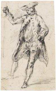 Giovanni Battista Piranesi - Standing Man with a Walking Stick Wearing a Tricorn Hat