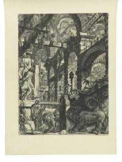 Giovanni Battista Piranesi - The Lion Bas-Reliefs & The Man On The Rack, From: Carceri D\'Invenzione