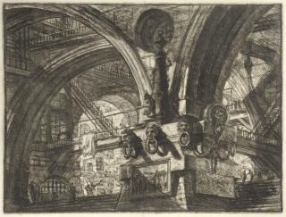 Giovanni Battista Piranesi - The Pier with a Lamp, from Carceri d\'Invenzione (Hind 15; Robison 41)