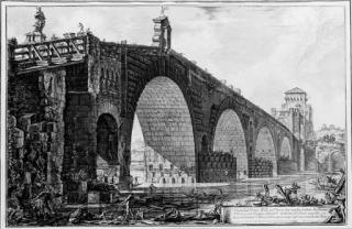 Giovanni Battista Piranesi - The Ponte Molle, From Vedute Di Roma (H. 64)