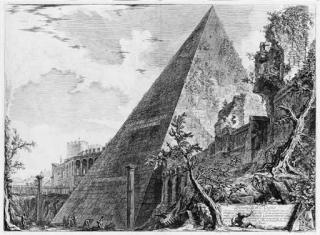 Giovanni Battista Piranesi - The Pyramid of Caius Cestius (Hind 36)