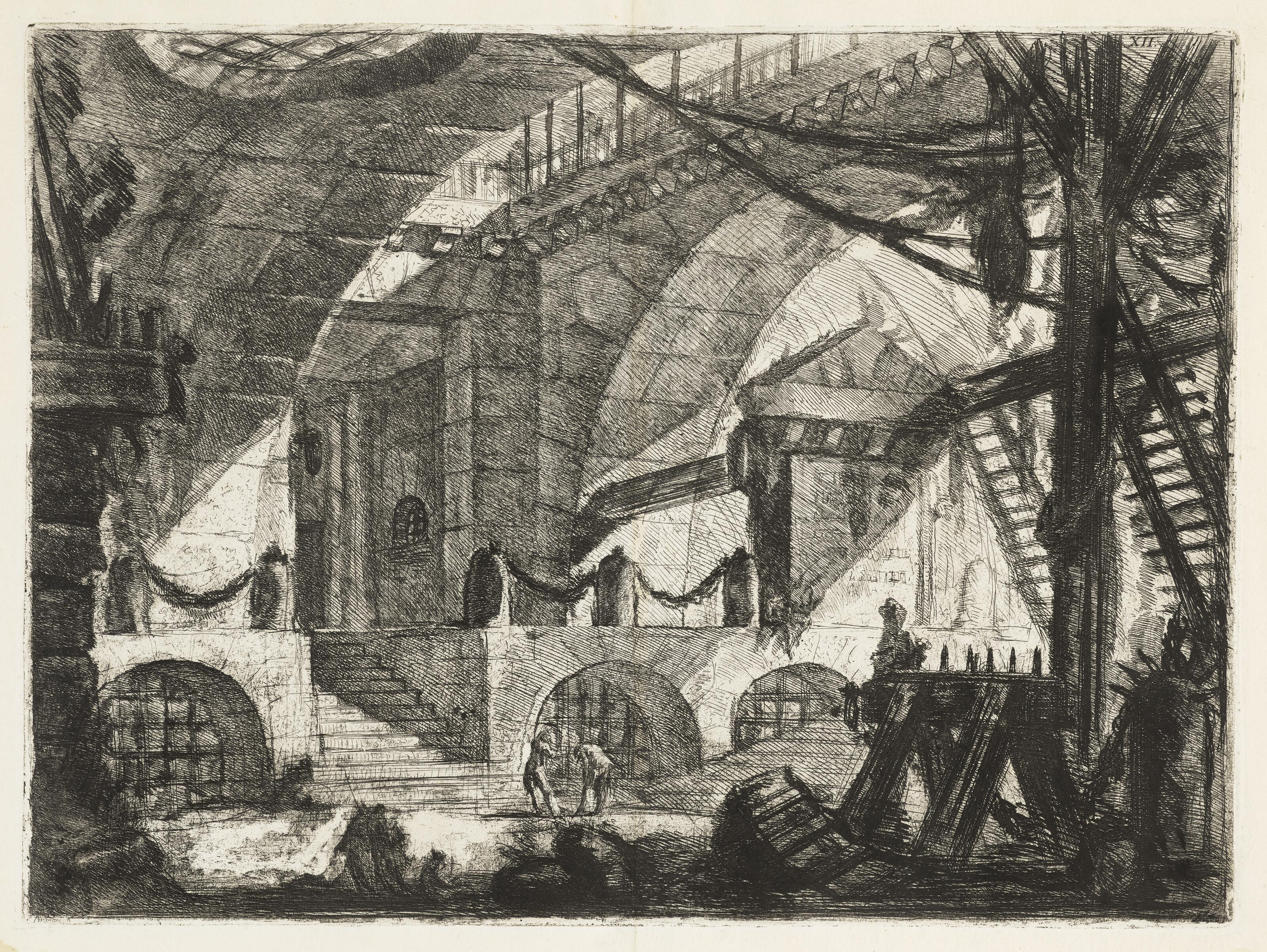 Giovanni Battista Piranesi - The Sawhorse, Plate XII from: Carceri d\'Invenzione