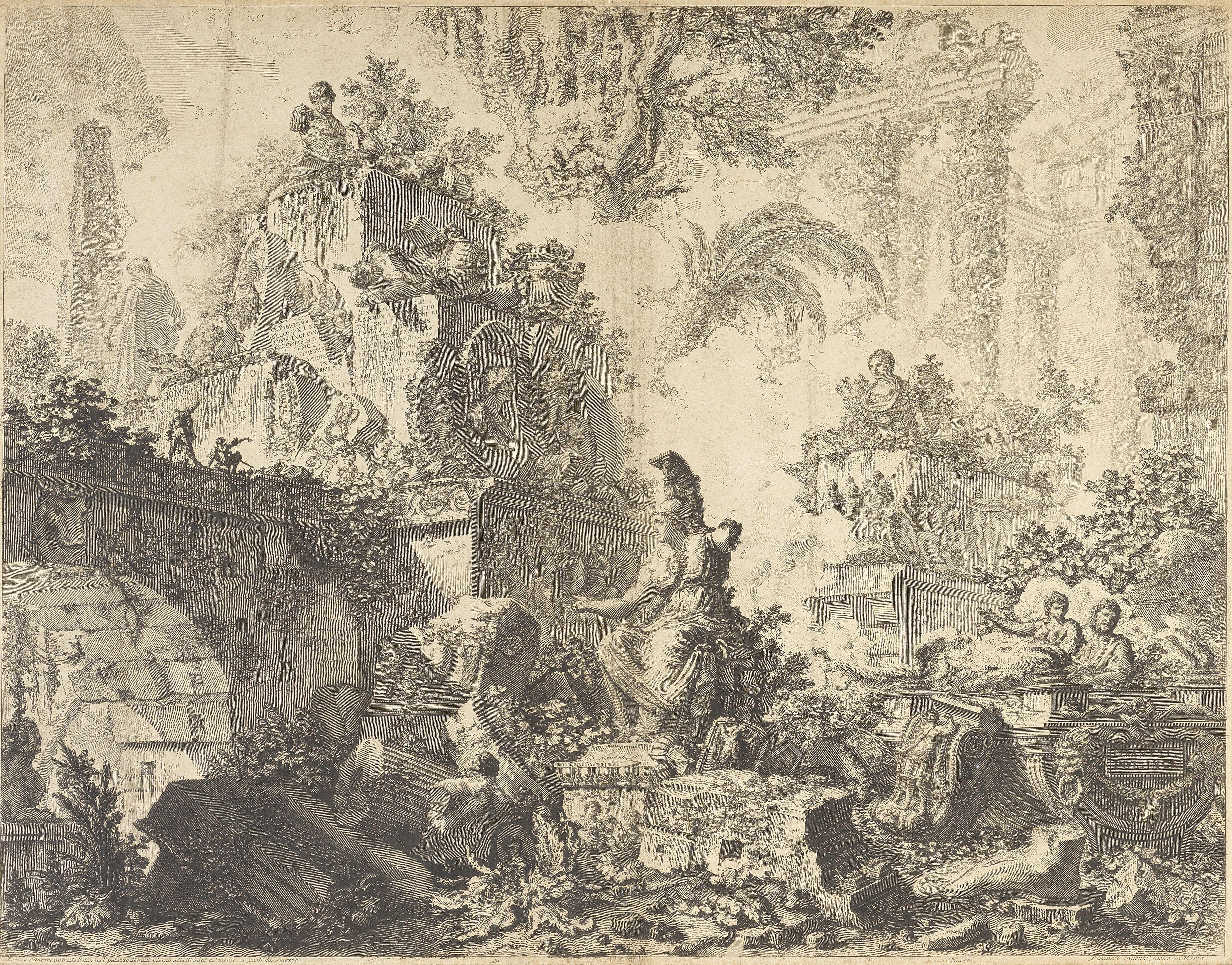 Giovanni Battista Piranesi - Three plates, from Vedute di Roma