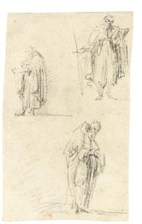 Giovanni Battista Piranesi - Three Studies For Standing Figures