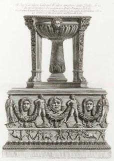 Giovanni Battista Piranesi - Vasi, Candelabri, Cippi, Sarcophagi, Tripodi, Lucerne, et Ornamenti Antichi Disegn: Four Plates (W.-E. 959; 986; 989; and 994)