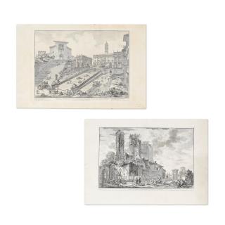 Giovanni Battista Piranesi - Veduta del Campidoglio (H38) et Avanzo del Castello (H34)