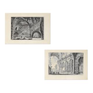 Giovanni Battista Piranesi - Veduta del Piano Superiore del Serraglio delle Fiere (H43), 1757 et Altra Veduta Interna della Villa Di Mecenate in Tivoli (H84), 1767