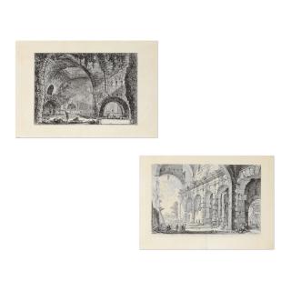 Giovanni Battista Piranesi - Veduta del Piano Superiore del Serraglio delle Fiere (H43), 1757 et Altra Veduta Interna della Villa Di Mecenate in Tivoli (H84), 1767